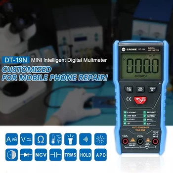 DT-19N Ammeter Didelio tikslumo Protingas Skaitmenų multimetro Mini-automatinis universalus Matuoklis Mobiliųjų Telefonų Remontas