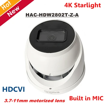 Dahua 4K Žvaigždės HDCVI Kamera, Smart IR Dome Kamera, Built in MIC 3.7-11mm motorizuotas objektyvo IR 60M HAC-HDW2802T-Z-Saugumo cam