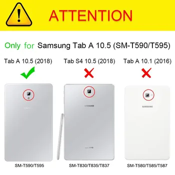Dangtelis Skirtas Samsung Galaxy Tab A2 10.5 T590 Atveju, 360 Laipsnių Besisukantis Stovas PU Odos Atveju 