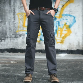 Darbo Drabužiai Vyrams Krovinių Kelnės Lauko Atsitiktinis Multi Kišenės Karinis Taktinis Darbo Kelnės Pantalon Hombre Streetwear Tiesios Kelnės