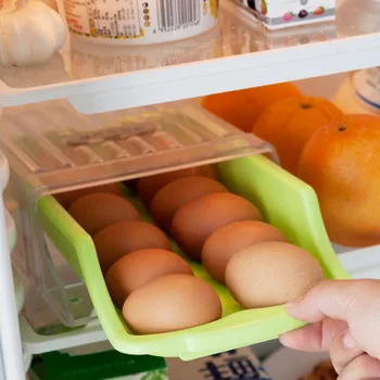 Daržovių Ir Plastikinių Kiaušinių Konteinerių Atveju Šaldytuve Šviežios Saugojimo Boxs Virtuvės Įrankiai Nešiojamų Laukinių Iškylą Kiaušinių Organizatorius