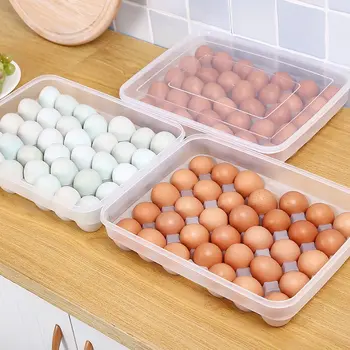 Daržovių Ir Plastikinių Kiaušinių Konteinerių Atveju Šaldytuve Šviežios Saugojimo Boxs Virtuvės Įrankiai Nešiojamų Laukinių Iškylą Kiaušinių Organizatorius