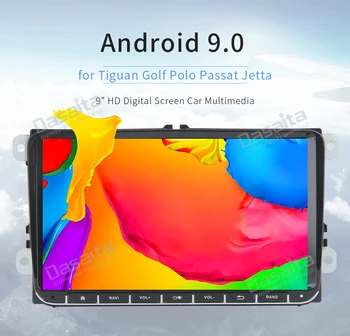 Dasaita Android 9.0 2 din Automobilio Radijo VW Golf Polo Passat Tiguan EOS GPS su 9
