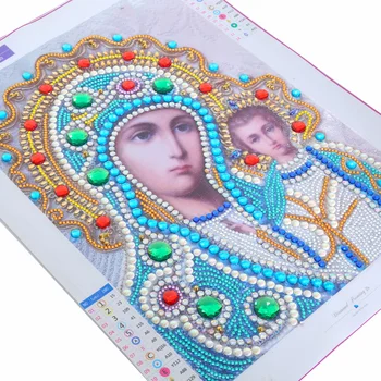 Diamond Siuvinėjimo Religinių Motinos ir Vaiko Specialios Formos Deimantų Tapyba 