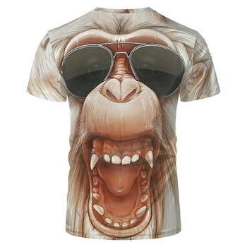 Didelis Arklys, Beždžionė, Spausdinti, 2020 Kvėpuojantis Plius Dydis, Madingi vyriški T-shirt, Hip-hop Stilius, Apvalios Kaklo Vasaros T-shirt