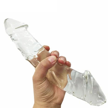 Didelis Dvigubo Stiklo Dildo Kristalų Analinis Ilgai Vibratorių Butt Plug Netikras Penis Penis G-spot Moterų Masturbacija Sekso Žaislai Moterims, Vyrams