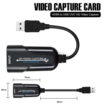 Didelės spartos USB Video Capture Card 1080P/60fps Patogus, Kompaktiškas HDMI USB Adapteris Žaidimų Video Capture Card for Windows/Mac