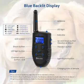 Digoo DG-PPT1 Įkraunamas Elektroninis Šuns Antkaklis Šunų Mokymai Beep/Vibracijos/Static Stimuliacija Sustabdyti Barking 330 Yds VISI Dydis
