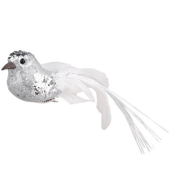Dirbtinis Paukštis Gyvas Plunksnuočių Dirbtinių Paukščių Klipą Kalėdų Eglutės Lauke, Sodas Vestuvių Dekoravimas Ornamentas 