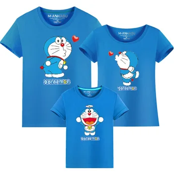 Doraemon Šeimos Atitikimo Komplektus Tėvas, Motina, Dukra, Sūnus Drabužiai Atrodo Marškinėlius Tėtis, Mama Ir Man Suknelę Mama, Mama Kūdikių Mergaičių Vaikai