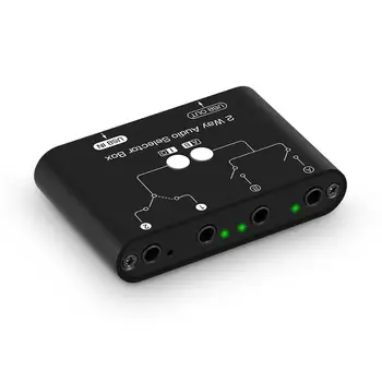 Douk Audio Mini 2-IN-2-OUT, Audio Switcher Lauke Selektorių 3,5 mm Ausinių Lizdas Splitter Maišytuvas
