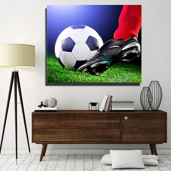 Drobės Spausdintos Futbolo Žaisti Sienos Nuotraukų, Plakatų ir grafikos Namų Puošybai Modernios Futbolo Sporto Sienos Meno Dekoratyvinis Nuotrauką