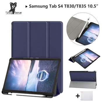 Drovus Lokys Case For Samsung Galaxy Tab S4 2018 10.5 T830 T835 SM-T835 Samsung S4 tab Pen lizdo Apsauginis Stovas Padengti Atveju+dovana