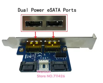 Dual Port SATA Power eSATA eSATAp 9Pin USB 2.0 Konverteris Plėtra Galinis Laikiklis Kortelę iš KOMPIUTERIO, Stalinio Kompiuterio