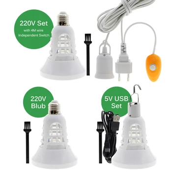 E27 LED Uodų Žudikas Lempos Augti Šviesos Augalų LED USB/Jungiklio Lemputė, Stabdžių Mousquito Lemputė 5V/220V LED Augalų Lempos Vabzdžių Gaudyklė