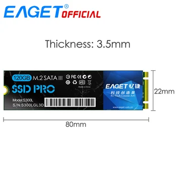EAGET M. 2 SATA 3.0 SSD 120GB Už Ultrabook 2280 NGFF Vidinio Kietojo Disko HD HDD 
