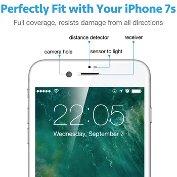 ESR Grūdintas Stiklas iPhone 7 8 Plius Screen Protector, Baltas Juodas Pilnas draudimas atsparus smūgiams Išvalyti Ekraną Filmas 