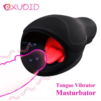 EXVOID Liežuvio Vibratorius Vyrų Masturbator Burną Burnos Masturbatory Taurės Giliai Gerklės Pūlingas Sekso žaisliukai Vyrams Gėjų Sekso Mašina, Sekso Parduotuvė