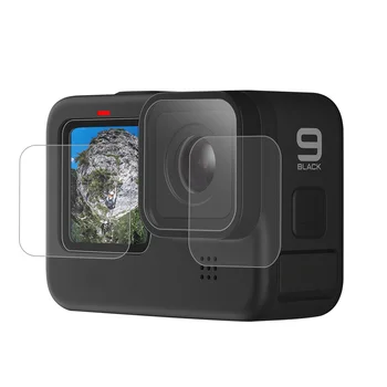Ekrano apsaugos GoPro Hero 9 Black Veiksmo Kamera, Aukštos raiškos Ekranas+Objektyvas Filmų Rinkinys GoPro Hero9 Priedų Rinkinys 2in1