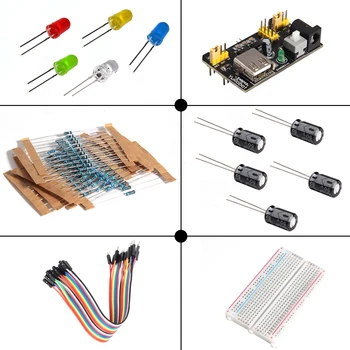 Eletronic Starter kit su Breadboard Kabelis Rezistorius, Kondensatorius, LED, Potenciometras už Arduino Mega Nano