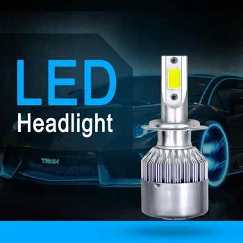 Elglux Super Ryškus LED Automobilių Žibintai C6 H1 H3 Žibinto Lemputė H11 HB3/9005 HB4/9006 9012 9007 H13 6000K 72W 7600LM