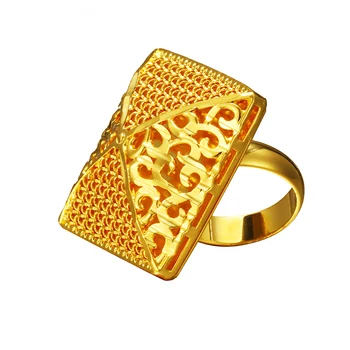 Ethlyn Prabanga Didelis Aikštėje Piršto Aukso Žiedus Moterims Mados Vestuvių Žiedas Vario Papuošalai, Aksesuarai R101