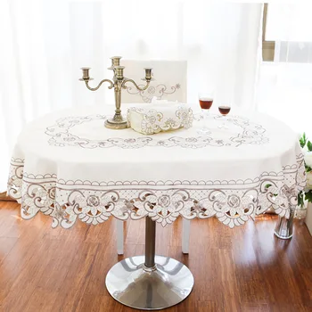 Europos Prabanga, Komfortas, ovalo formos staltiesė Stabdžių plikymo balta staltiesė Nėrinių Krašto Pritaikoma Namų Kavos baro stalo dangtis