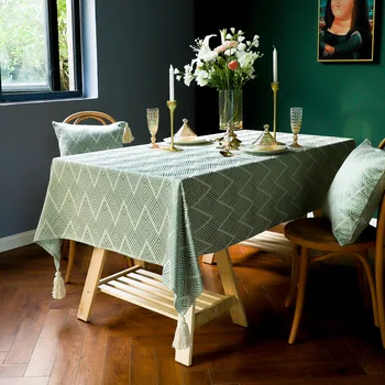 Europos aukštos klasės valgomasis stalas audinio medvilnės, lino staltiesė balta stačiakampio formos vandeniui kavos staliukas medžiaga