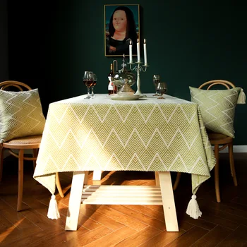 Europos aukštos klasės valgomasis stalas audinio medvilnės, lino staltiesė balta stačiakampio formos vandeniui kavos staliukas medžiaga