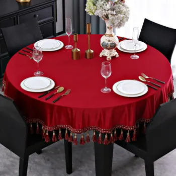 Europos didelis apskritojo stalo staltiesė audinio turas gryna spalva tamsiai modernus minimalistinis žurnalinis staliukas staltiesė