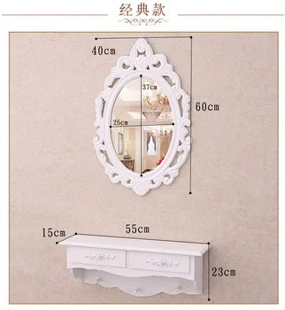 Europos stiliaus medinių sienų kabo odininkas europos stiliaus mini kosmetinis veidrodis mažas šeimos modelis miegamasis odininkas grynas rankų darbo