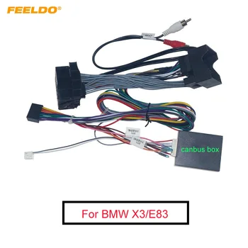 FEELDO Automobilį 16Pin Galios elektros Instaliacijos Kabelis Adapteris Su Canbus BMW X3/E83(06-10) Įdiegti Antrinėje rinkoje 