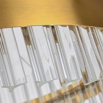 FSS Prabanga Aukso Turas Liustra Gyvenimo Valgomasis LED Miegamasis Šviesos Skaidraus Stiklo Paprastas Žiedas Umbra