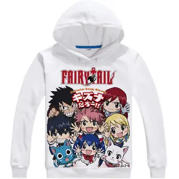 Fairy Tail Hoodie Anime Dragon Slayer Natsu Dragneel Cosplay balta hoodies Mielas Palaidinės Japonų Animacinių filmų Gerbėjai