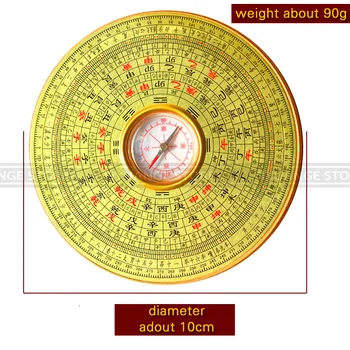 Feng shui Kinų Senovės dervos Luopan Kompasas Coppery Paviršiaus Luo yi Jing Parengti Luo Pan 10cm