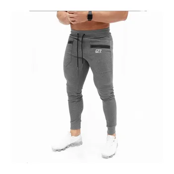 Fitness sport vyriškos kelnės tracksuit poilsiu sweatpants medvilnės užtrauktukas kišenėje atsitiktinis streetwear vyrų kelnės skinny pieštuku kelnės