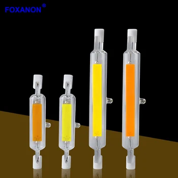 Foxanon R7S COB LED Lemputė 78mm 118mm Pakeisti Halogeninės LED Lempos AC 220V 5W 10W Stiklinis Vamzdelis Vietoje Šviesos, Miegamojo Kambarį Žibintai