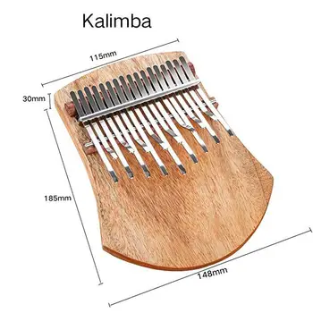 GECKO 17 Klavišą Kalimba Nykščio Fortepijonas Piršto Mušamųjų Muzikos kamparo medienos C Tonas Kalimba Piršto Mbira Likembe Sanza