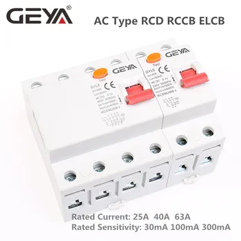 GEYA GYL8 AC Tipo Elektromagnetinis 1P+N RCD ELCB RCCB Din Bėgelio išjungiklių 25A 40A 63A su CB, CE Sertifikatas