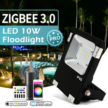 GLEDOPTO 30W Smart Prožektorius ES MUMS Kabelis ZigBee 3.0 RGB+BMT IP65 Vandeniui Pritemdomi Šviesa Veikia Su 