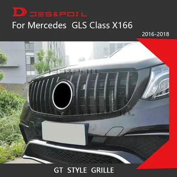 GLS, GT, priekines Groteles Vertikalus Stilius Mercedes Benz GLS Klasės X166 VISUREIGIS Auto Priekinės Grotelės 2016-2018 GLS350 GLS400 GLS500 GLS63 AMG