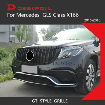 GLS, GT, priekines Groteles Vertikalus Stilius Mercedes Benz GLS Klasės X166 VISUREIGIS Auto Priekinės Grotelės 2016-2018 GLS350 GLS400 GLS500 GLS63 AMG