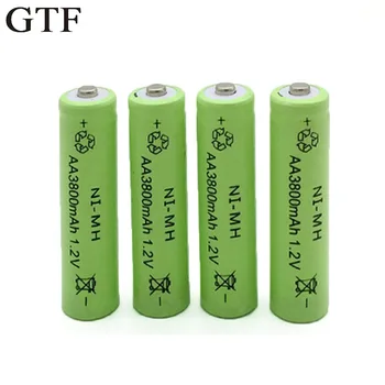 GTF 4pcs 1.2 V 3800mah AA Baterijos Ni-MH Įkraunamos Baterijos AA baterijas +1pc USB Akumuliatoriaus Kroviklis AA/ AAA tipo Elementų