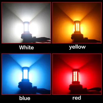 GZKAFOLEE 2vnt Automobilių Lemputės Rūko lempos H7 automobilio LED H4 H8 H11 H16(JP) 9005 HB3 HB4 9006 4014 CHIP 106 SMD 3600LM 6000K Balta mėlyna raudona