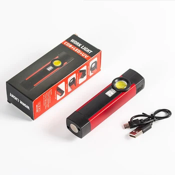 Galingas LED Darbo Šviesos Žibinto USB Įkrovimo COB Nešiojamų Pen Šviesos Lanterna Lauko Žibintuvėlis Linterna su Magnetu Lempos