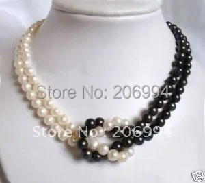 Gamyklos kaina 7-8mm Tahitian Juoda Baltos spalvos Gėlavandenių perlų vėrinį perlų Papuošalų mados juvelyriniai dirbiniai