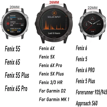 Garmin Fenix 5X/6X/Pro/3/3HR/935/ Fenix 5/6 greito atleidimo nailono sporto dirželis išmaniųjų laikrodžių apyrankės pakeitimo priedų