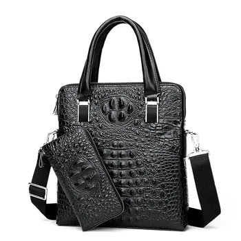 Garsaus prekės ženklo dizainas krokodilas pttern maišelį vyrų odos karvės odos portfelis krepšys verslo entire bag rankinė vyrų oda pečių maišą
