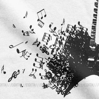Gitara T-Shirt Vyrai Muzikos Mylėtojas Muzikos Laisvalaikio Medvilnės Marškinėliai, Crewneck Trumpomis Rankovėmis T Shirts, Naują Atvykimo Viršūnės