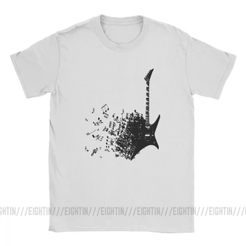 Gitara T-Shirt Vyrai Muzikos Mylėtojas Muzikos Laisvalaikio Medvilnės Marškinėliai, Crewneck Trumpomis Rankovėmis T Shirts, Naują Atvykimo Viršūnės